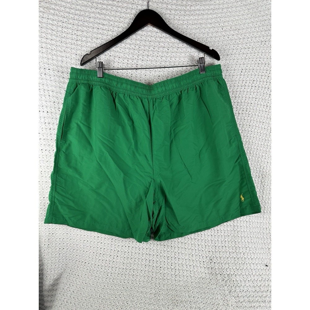 Polo Ralph Lauren Swim Trunks Green Big Pony Logo Mesh Lined 3XB Big